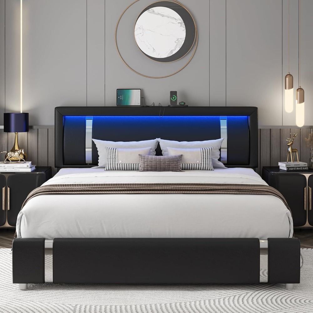 Canopy Bed Frame Metal Queen - Кровать-платформа размера 