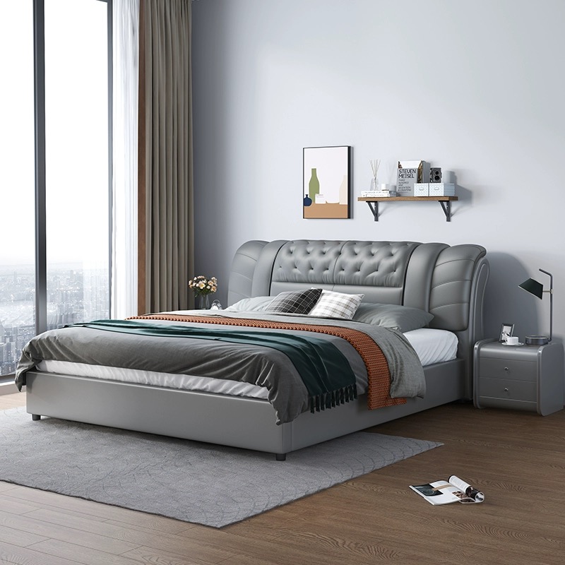 King Size Bed Frame With Storage Drawers - Комплект мебели для спальни: кожаная кровать