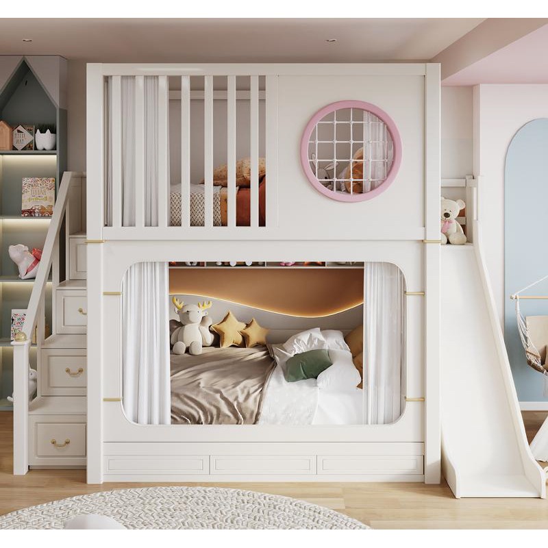 Детские двухъярусные кровати с – обзор и цена Bunk Bed With Stairs And Slide