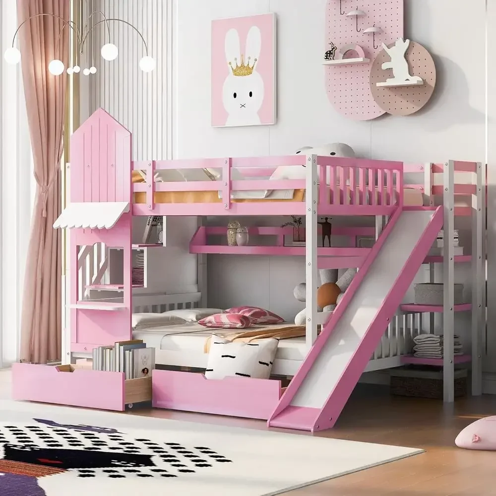 Двухъярусная кровать для детей – обзор и цена Bunk Bed With Stairs And Slide