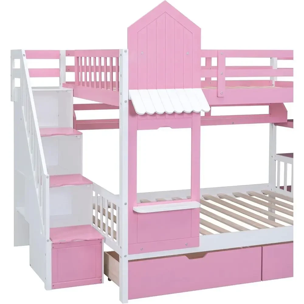 Двухъярусная кровать для детей – обзор и цена Bunk Bed With Stairs And Slide
