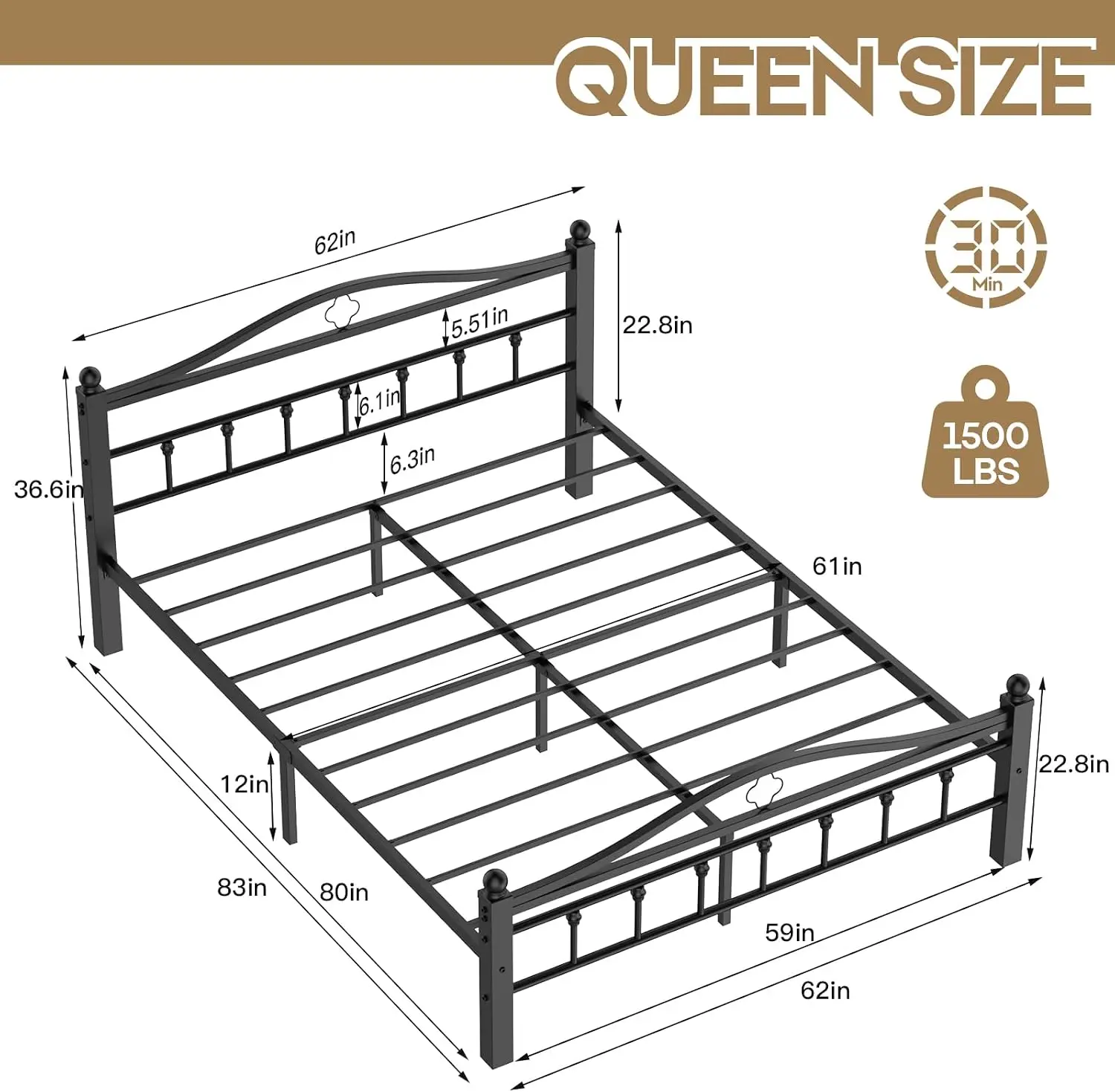 Металлическая кровать размера  – обзор и цена Canopy Bed Frame Metal Queen