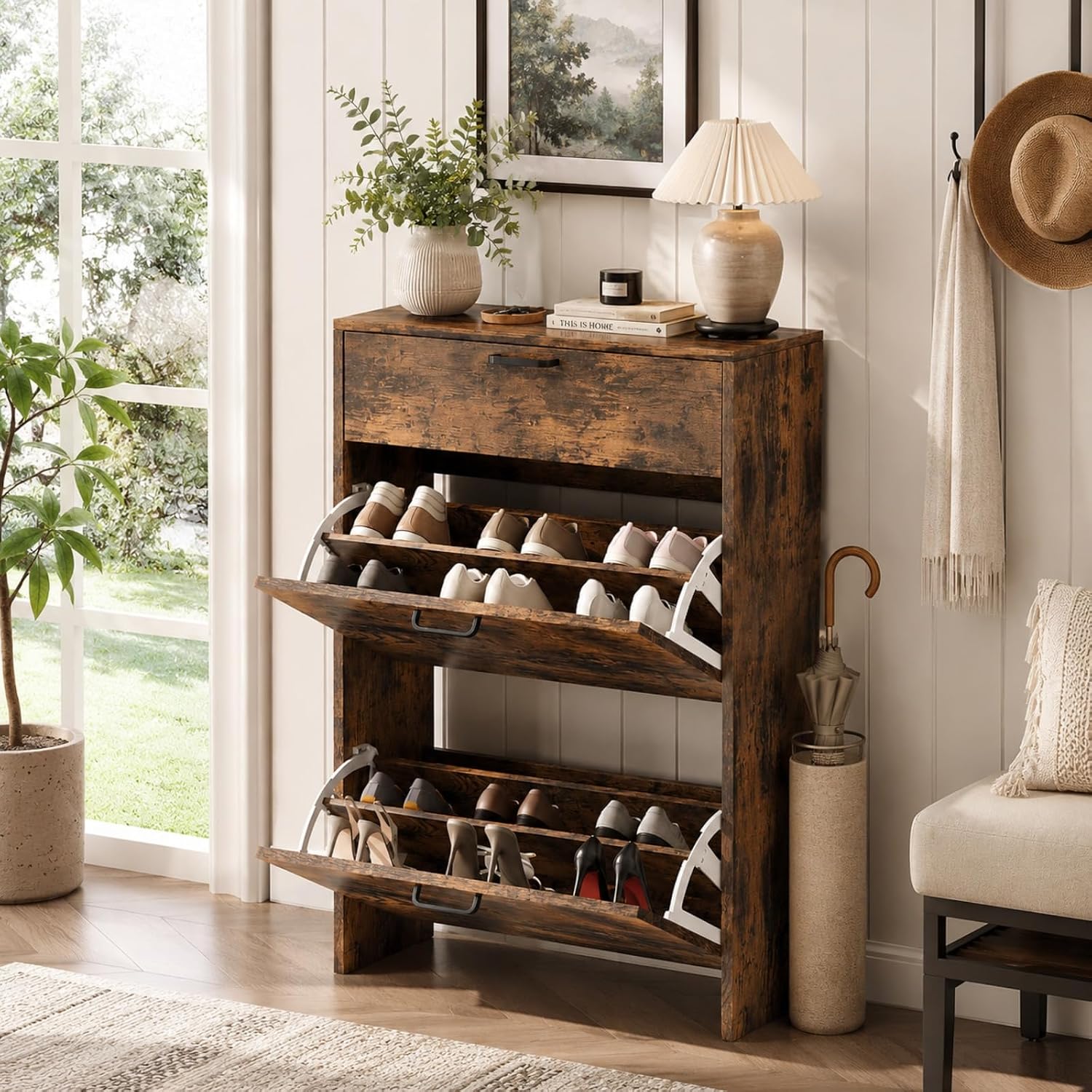 # Узкий шкаф для обуви с 2 отк – обзор и цена Shoe Rack Cabinet Narrow Entryway