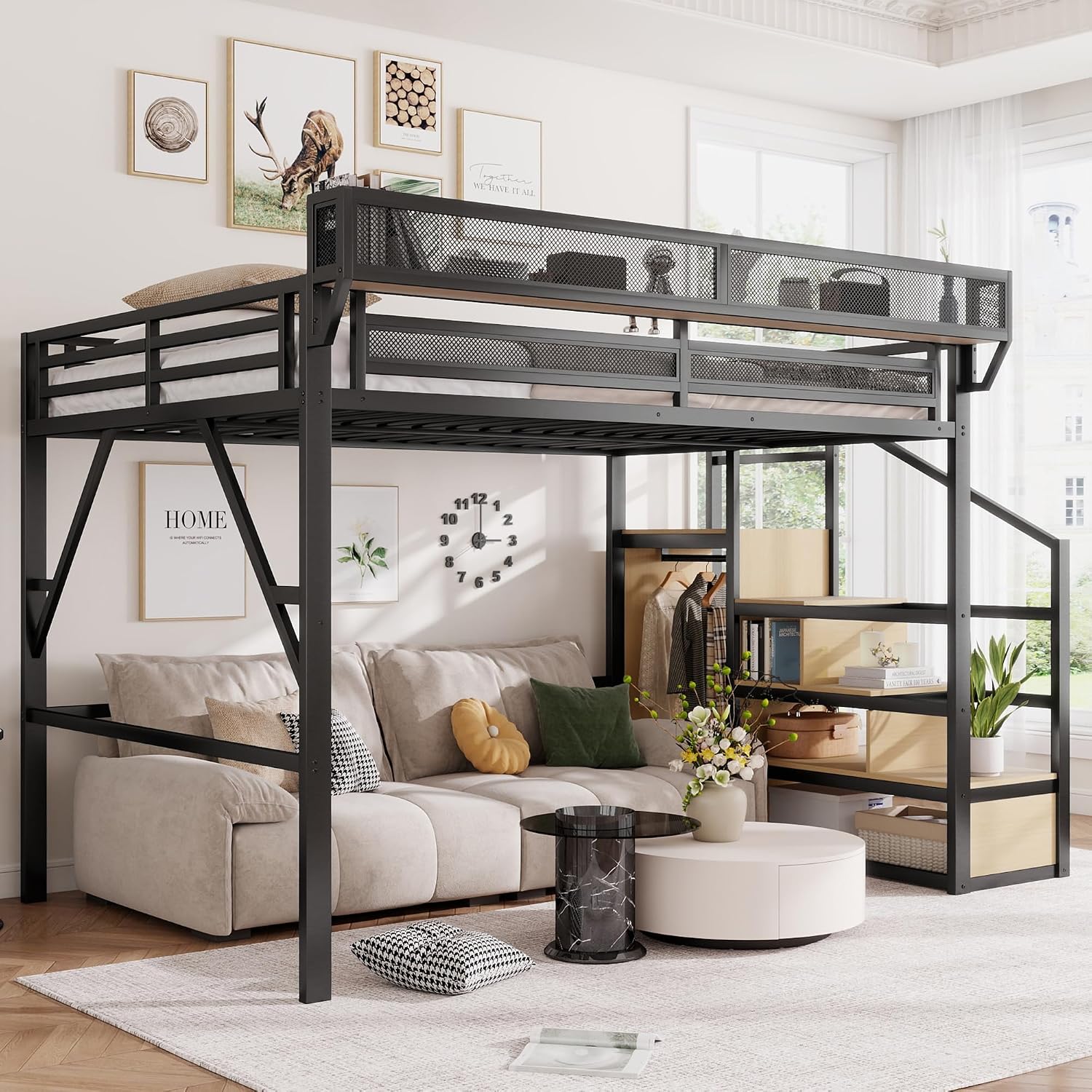 Двуспальная кровать-чердак Que – обзор и цена Canopy Bed Frame Metal Queen