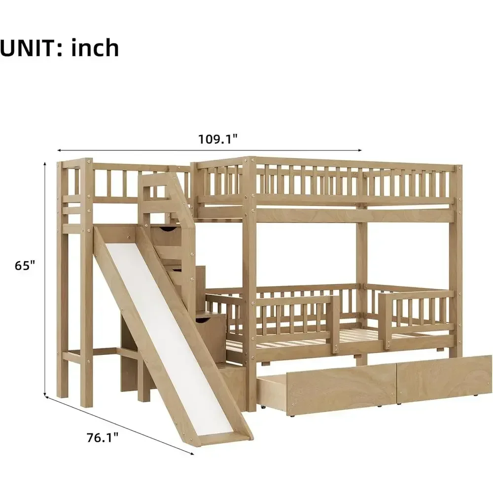 Двухъярусная деревянная кроват – обзор и цена Bunk Bed With Stairs And Slide
