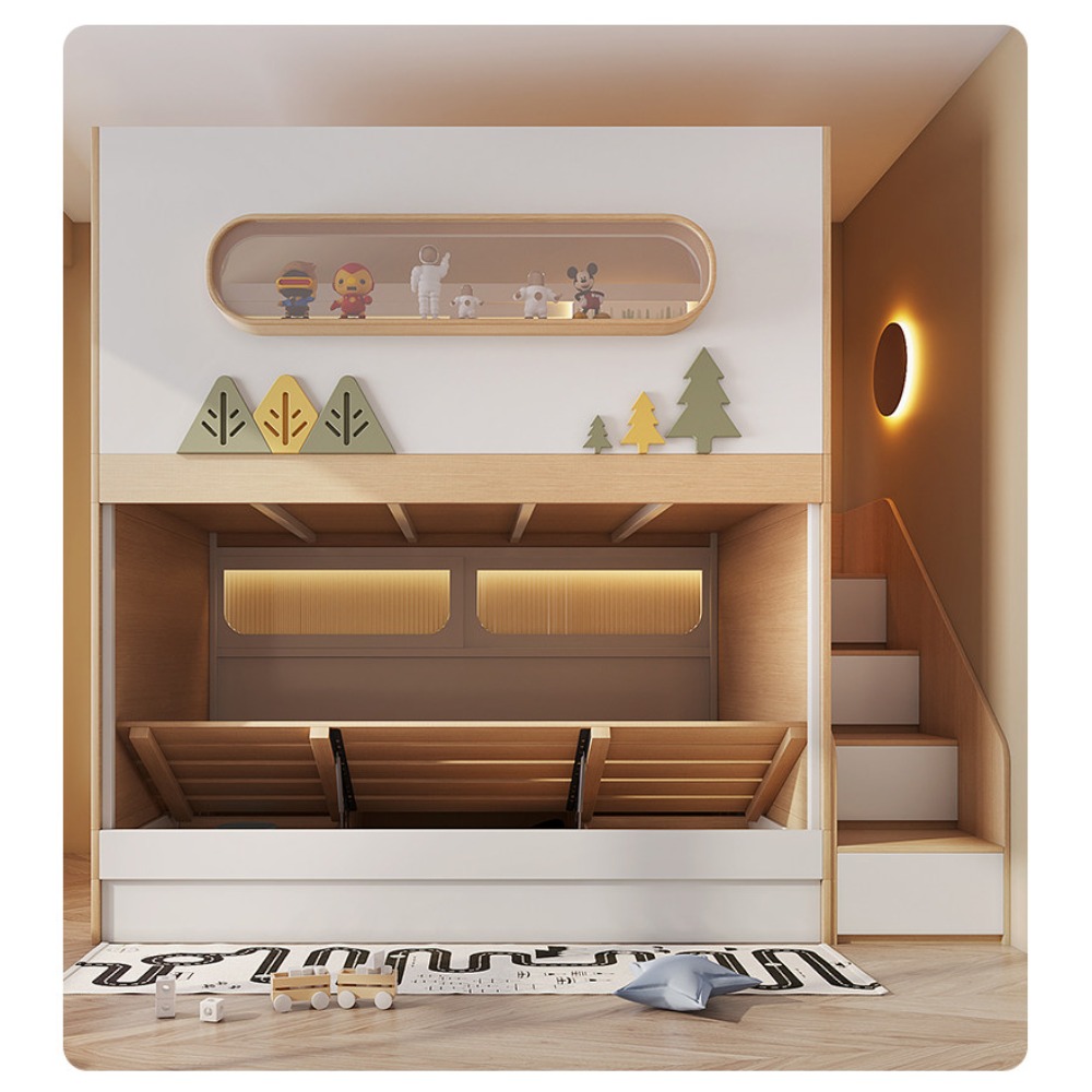Двухъярусная кровать-домик в в – обзор и цена Bunk Bed With Stairs And Slide