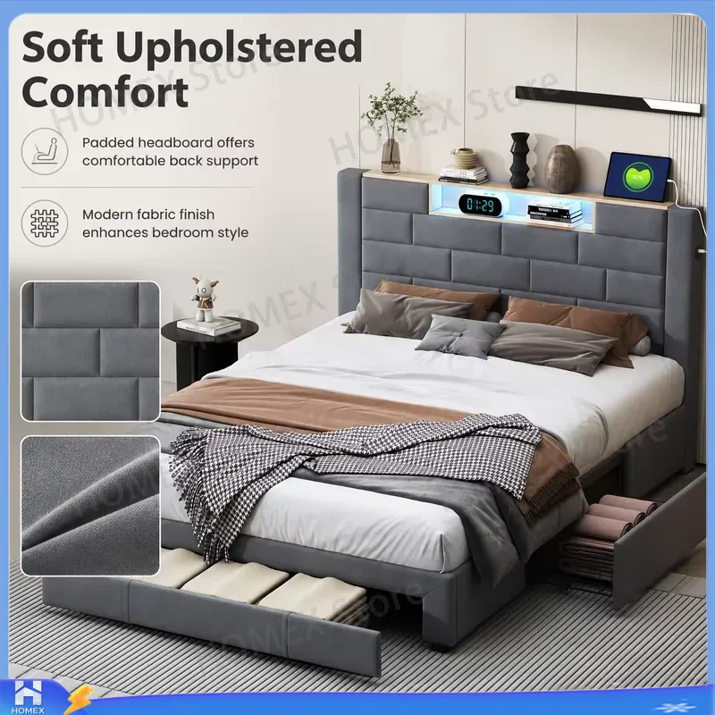 Двухспальная кровать 5 футов с – обзор и цена Gas Lift Storage Bed Hydraulic